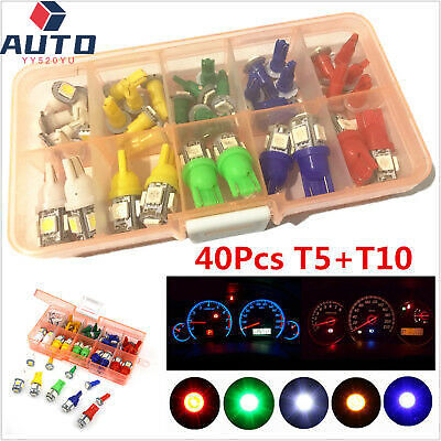 40 Pieces T5 T10 LED Bulbs Dash Lights With Twist Socket Instrument Dashboard Light Led Bulbs For Interior Car Lights