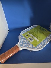 Floral Pickleball Paddle White Blue Striped USA Pickleball Approved NEW