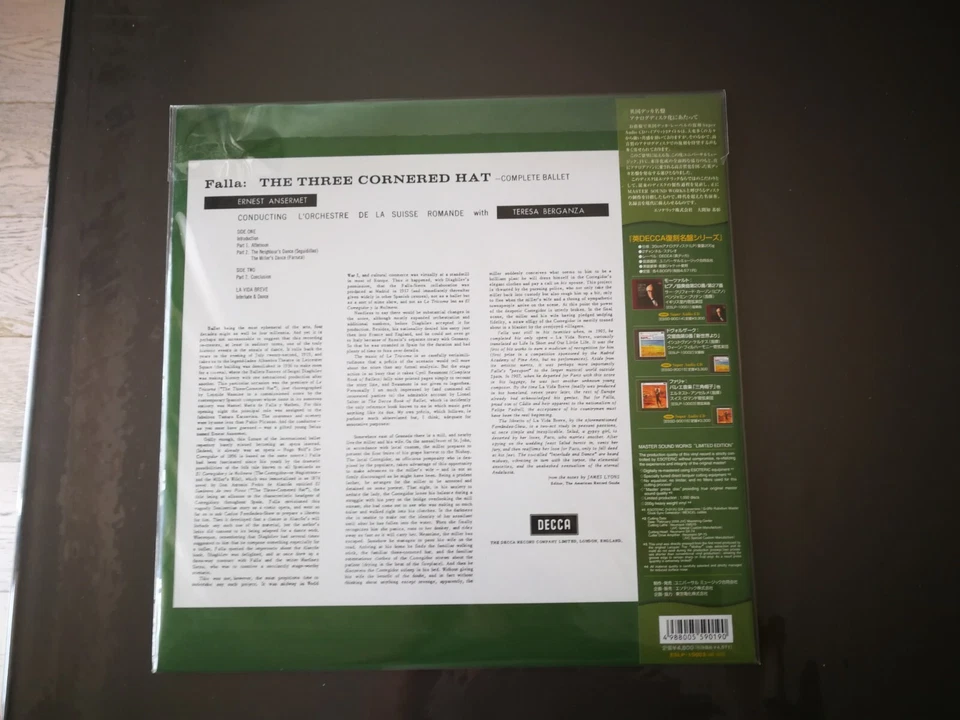 LP First Edition Esoteric Eslp Falla The Three Acculé Hat Ansermet Decca Sxl - Photo 2/2