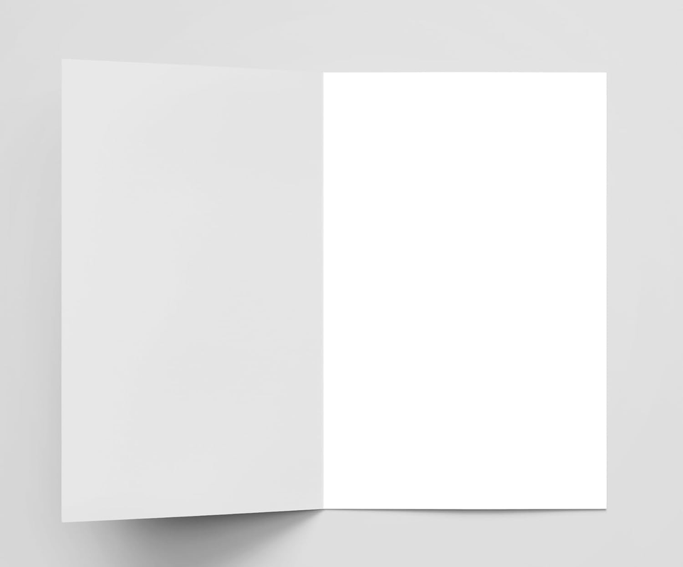 3,5x5"Plain White Folding Tent Cards  Set Of 50 -7x5"Folds To 3,5x5"- Simple Blank Card Stock Writing Stamping Drawing Make Note Thank You Cards