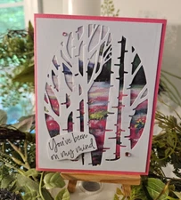 STAMPIN UP CARD KIT - TREES YOU'VE BEEN ON MY MIND MAKES 4 25.343