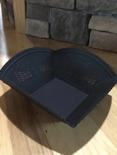 Primitive Willow Tree Metal Basket Tray Bowl Weathered Tin Black