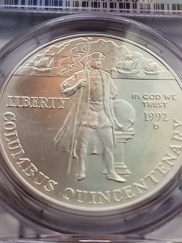 1992-D $1 Columbus PCGS MS 69-- 90% Silver -SEE STORE WW2 MEDALS -PCGS COINS - Picture 5 of 9