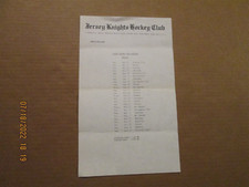 WHA Jersey Knights Hockey Club Vintage Defunct 1973-74 Home Schedule Release