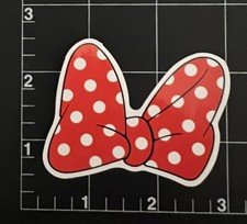 Minnie Mouse Red polka dot bow vinyl sticker decal skateboard guitar laptop