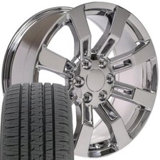 20 Chrome 5409 Rims Bridgestone Tires Set Fit Escalade Tahoe Yukon Sierra