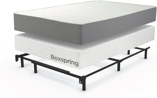 Bed Frame Memory Foam Box Spring Mattress Platform Cal King w Headboard Brackets - Picture 2 of 8
