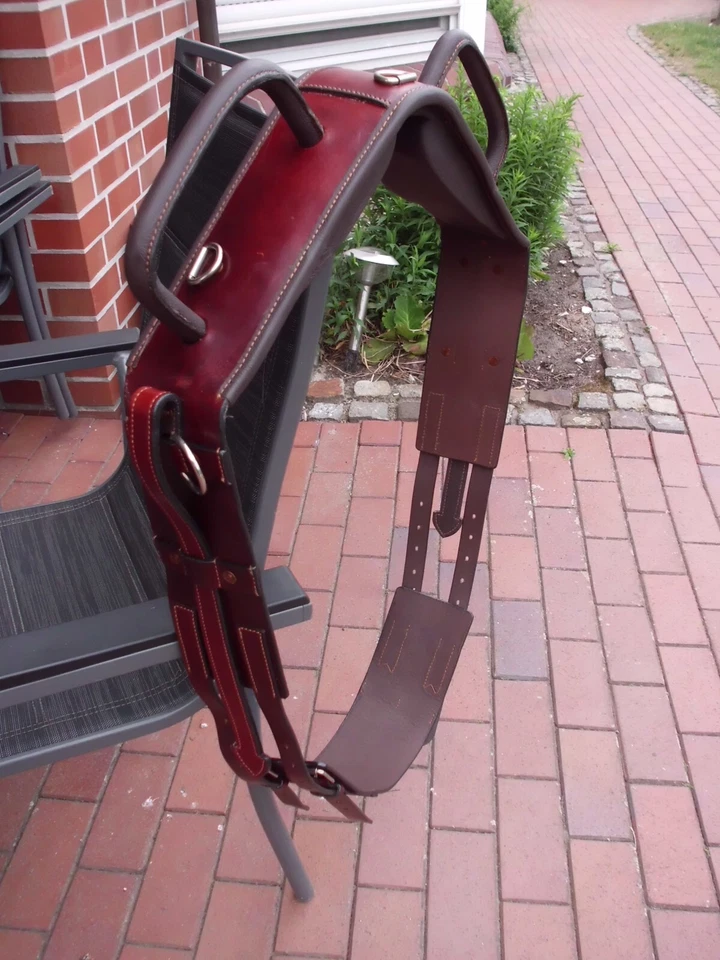 Voltigiergurt Leder m. Beinschlaufen festen Griffen Mini-Shetty -Kaltblut 2-Wahl - Bild 2 von 3