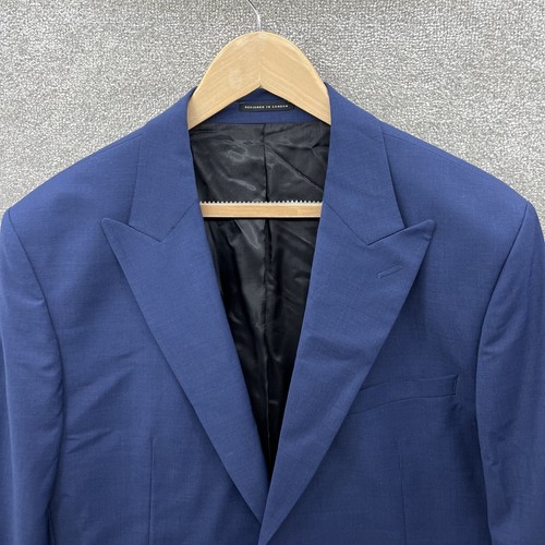 Reiss Blazer Sakko Herren UK 42 Blau Wolle Einreiher 1 Knopf UVP 298£ - Bild 4 von 18
