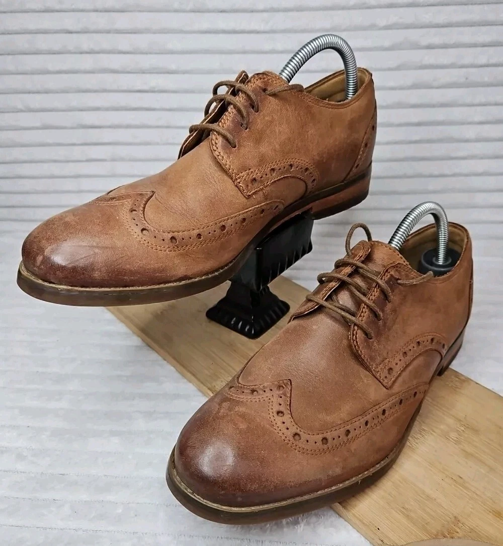 Brogues Oxford Clarks da uomo in pelle marrone con lacci taglia UK 7 Eur 41 US 8 ottime condizioni