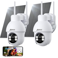 ANRAN 8MP Outdoor Security Cameras Solar Battery Powered Pan/Tilt WiFi Wireless