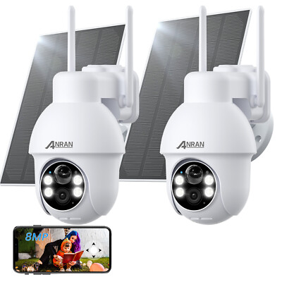 ANRAN 8MP Solar Kamera FUNK ÜBERWACHUNGSKAMERA Outdoor WLAN WIFI CAMERA Set AUßE