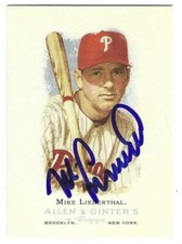 Signed 2006 Topps Allen & Ginter 130 MIKE LIEBERTHAL Philadelphia Phillies card