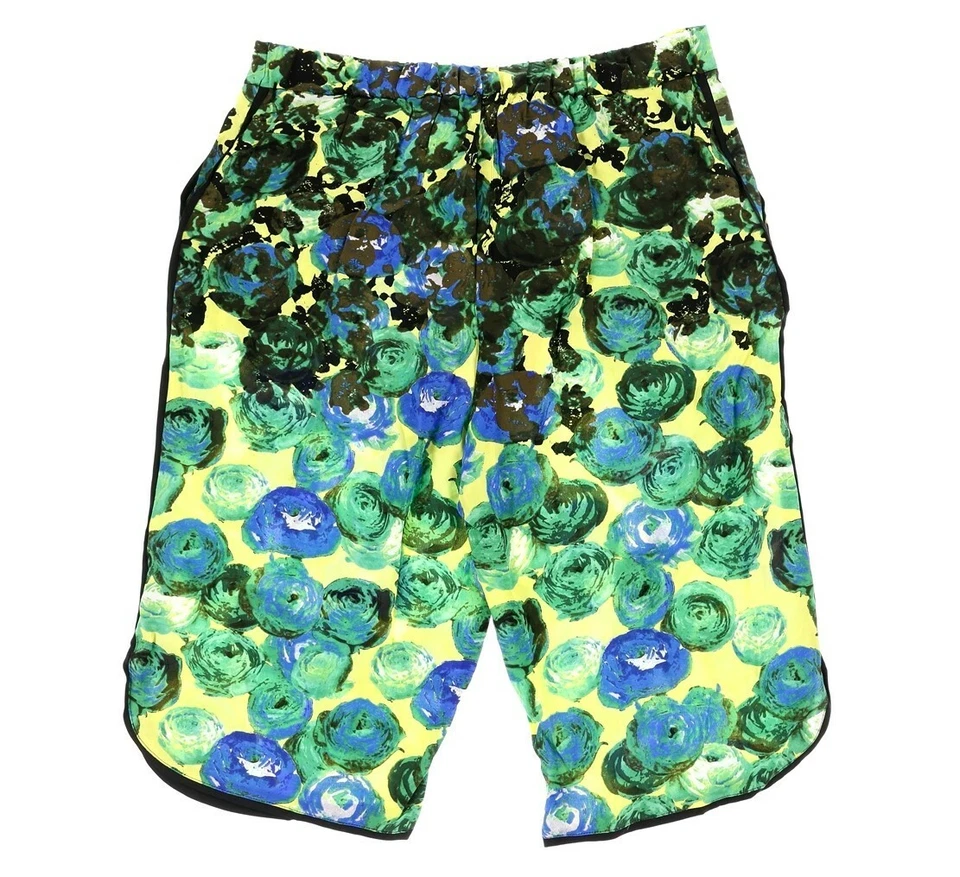 Bermuda Tracy Reese feminina verde estampa floral seda tamanho P (cintura 30") - Imagem 2 de 2