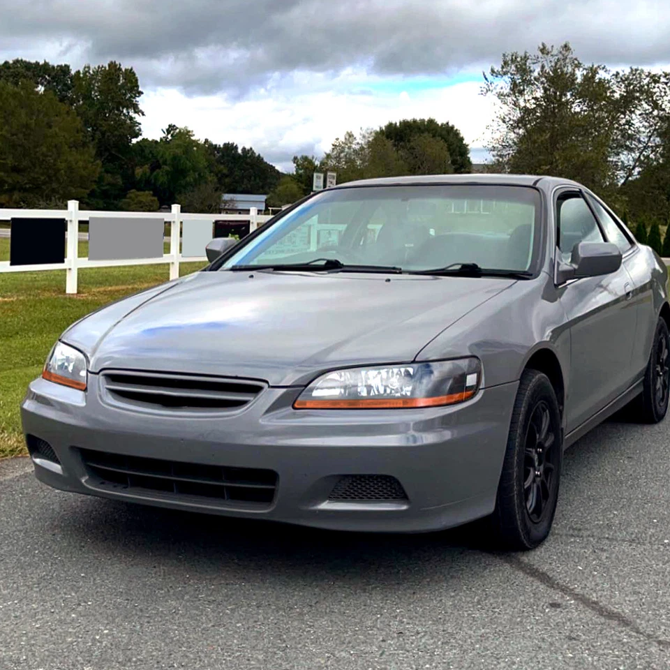 For Honda Accord 98-01 2/4  4cly V6 JDM Black Headlights Amber Reflector Inspire - Изображение 3 из 4