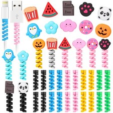Phone Charging Cable Protectors Cute Cord Saver USB Charger Various 40 Pack