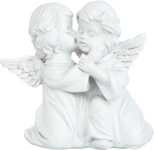 Cherubs Angels Resin Garden Statue Figurine, Adorable Angel Sculpture Memorial S