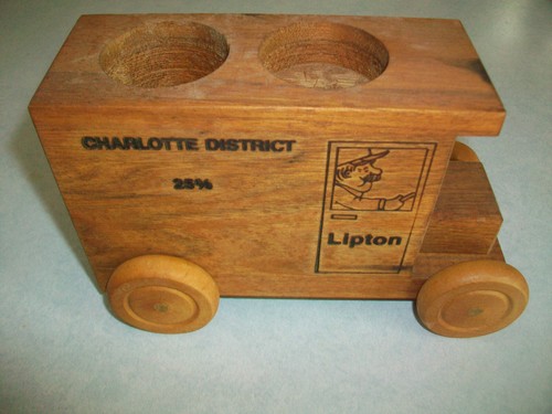 Vintage Lipton Tea Wood 1988 Locomobile Advertising Sales Van Charlotte Distract - Picture 5 of 7