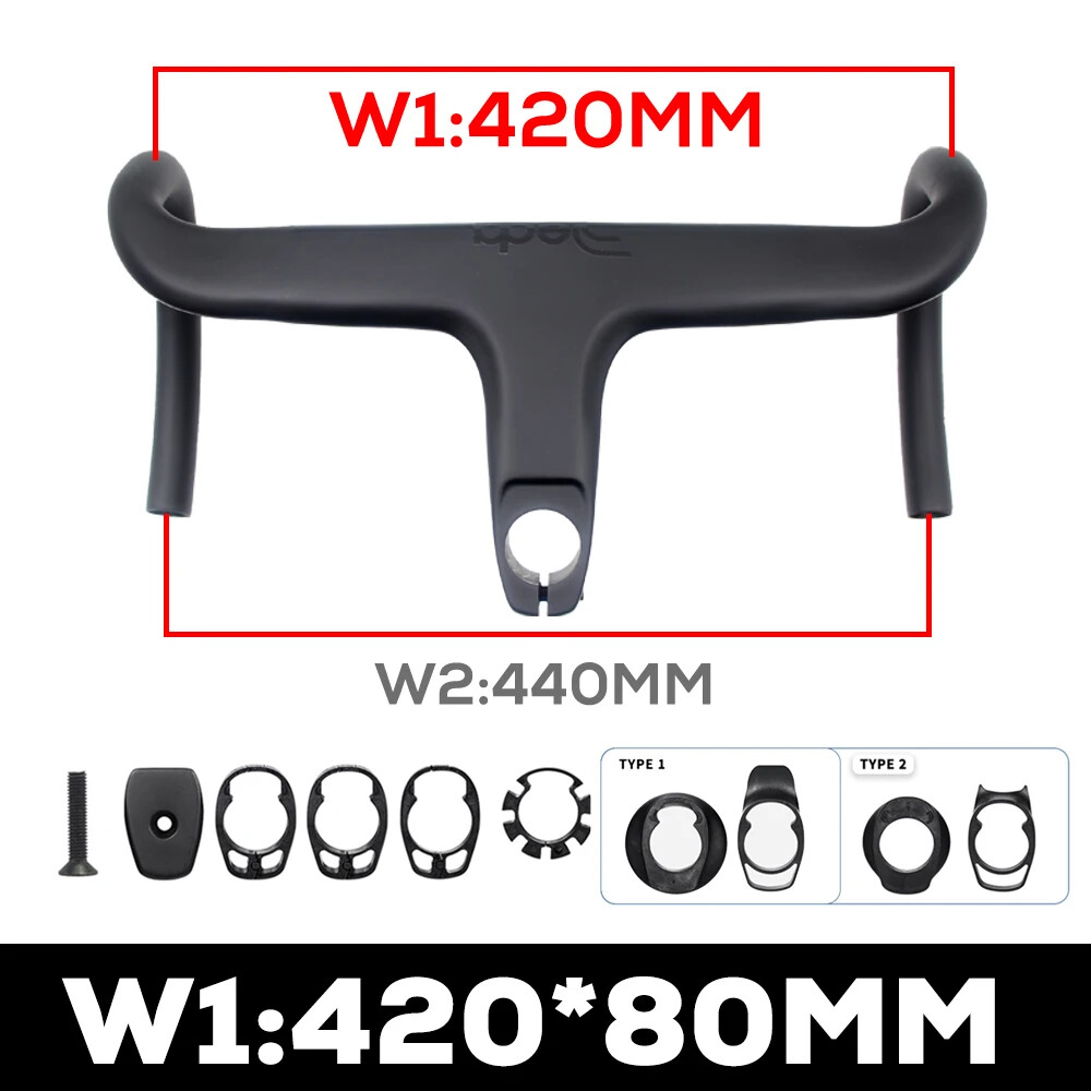 Full Carbon Fiber Road Bike Integrated  Drop Bar with Spacers Stem -10&deg; 28.6mm