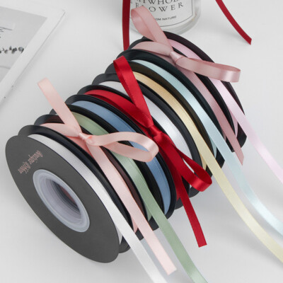 20Yds Reel Double Sided Face Satin Ribbon Solid Color - 0.6/1/1.6/2cm Widths