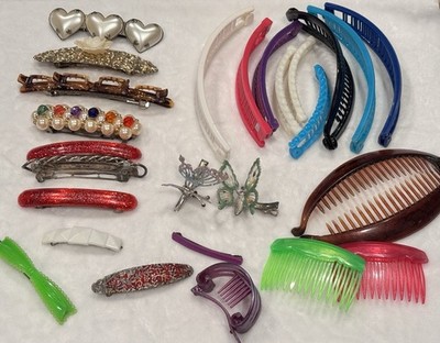 Lot Of Vintage Hair Accessories from the 1980s-1990s NOS Packaging 15+ packs Vintage Headbands Hair Barrettes Clips Ponytail Lot 80s 90s  main image 3