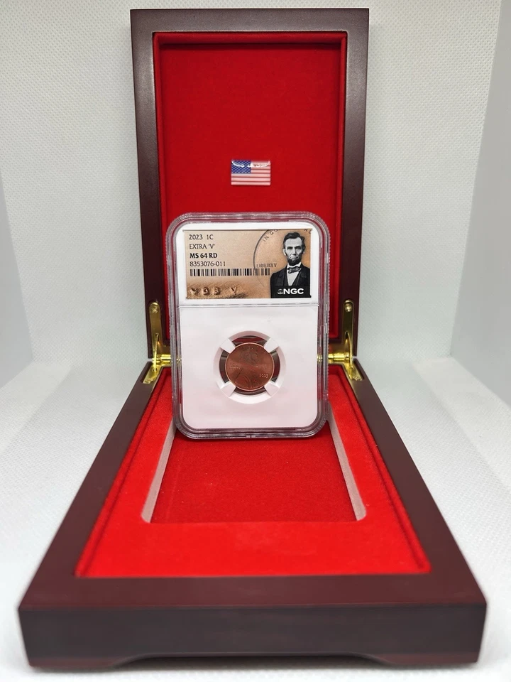 2023 Extra V” NGC MS64 RD Presidential Label! In Wooden Box 🇺🇸💯✨ - Image 2 of 4