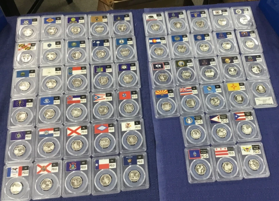 1999-2009 SILVER State Flag Quarter Set PCGS PR69DCAM Complete Set 56 SLABS - Image 2 of 4