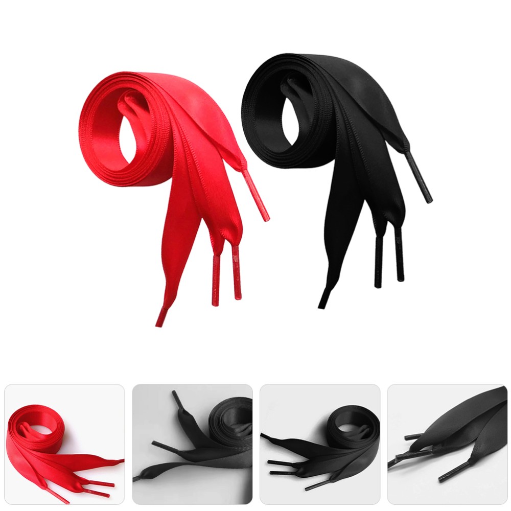 APL 2 paia lacci larghi con fascia in raso donna sneaker piatta grassi per sneakers