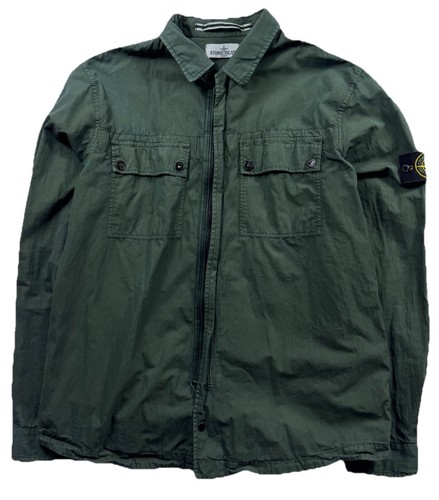 Stone Island grünes Overshirt mit Reißverschluss XL Vintage