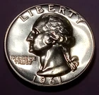 🟅 1961 BU PROOF 90% Silver Wash. Quarter 25¢