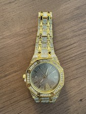 Bling Bling Extravaganza Men s Gold Iced Watch New In Box Free Shipping