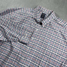 Brooks Brothers 3XLT Tall Mens Multicolor Plaid Long Sleeve Dress Shirt Cotton