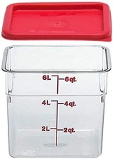 6 Qt Clear Food Storage Container with Lid Dishwasher Safe NSF Approved