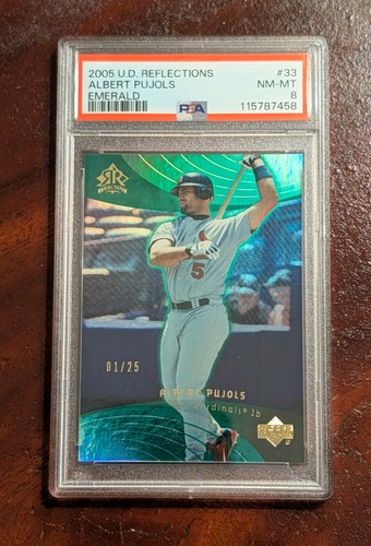 2005 Upper Deck Reflections - Albert Pujols Emerald /25 PSA 8 (POP 1 - 1 HIGHER)