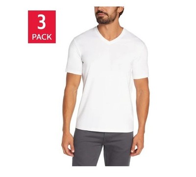 3-Pack Banana Republic Men's V-Neck Tee, Cotton Stretch Tagless BLACK OR WHITE
