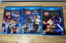 LEGO Star Wars Lego The Movie Jurassic World Nintendo Wii U Video Game Lot Of 3