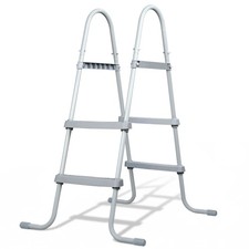 33 inch Pool Step Ladder Double Sided Above Ground Metal Frame Swimming Pool