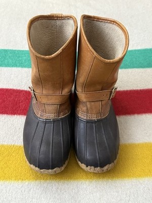Vintage 70s 80s LL Bean Sawtooth Tag Label Maine Duck Engineer Boots Size 11 MS