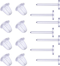 100 Pairs Plastic Earrings Clear Plastic Earrings Invisible Post Back Earrings