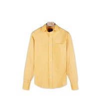 S, Size 15.5 Drake s Bright Yellow Cotton Shirt Made in England Spread Collar