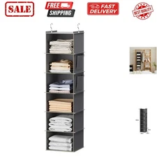 Stylish 6-Shelf Hanging Closet Organizer in Contemporary Grey for Smart Storage