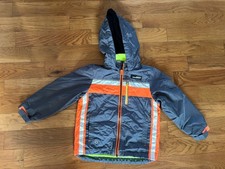 Boys London Fog fleece lined Jacket Size 6 Gray/Orange