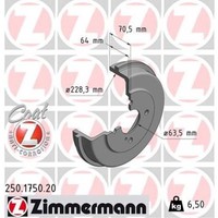 Zimmermann 2X Bremstrommel Hinten Passend FüR Ford B-Max JK