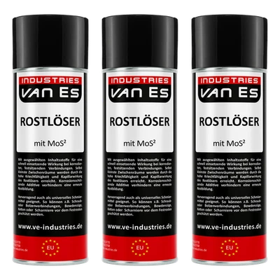 VANES Rostlöser Intensiv Spraydose 3 x 400ml mit MoS2 Kriechöl Korrosionsschutz - Bild 1 von 4