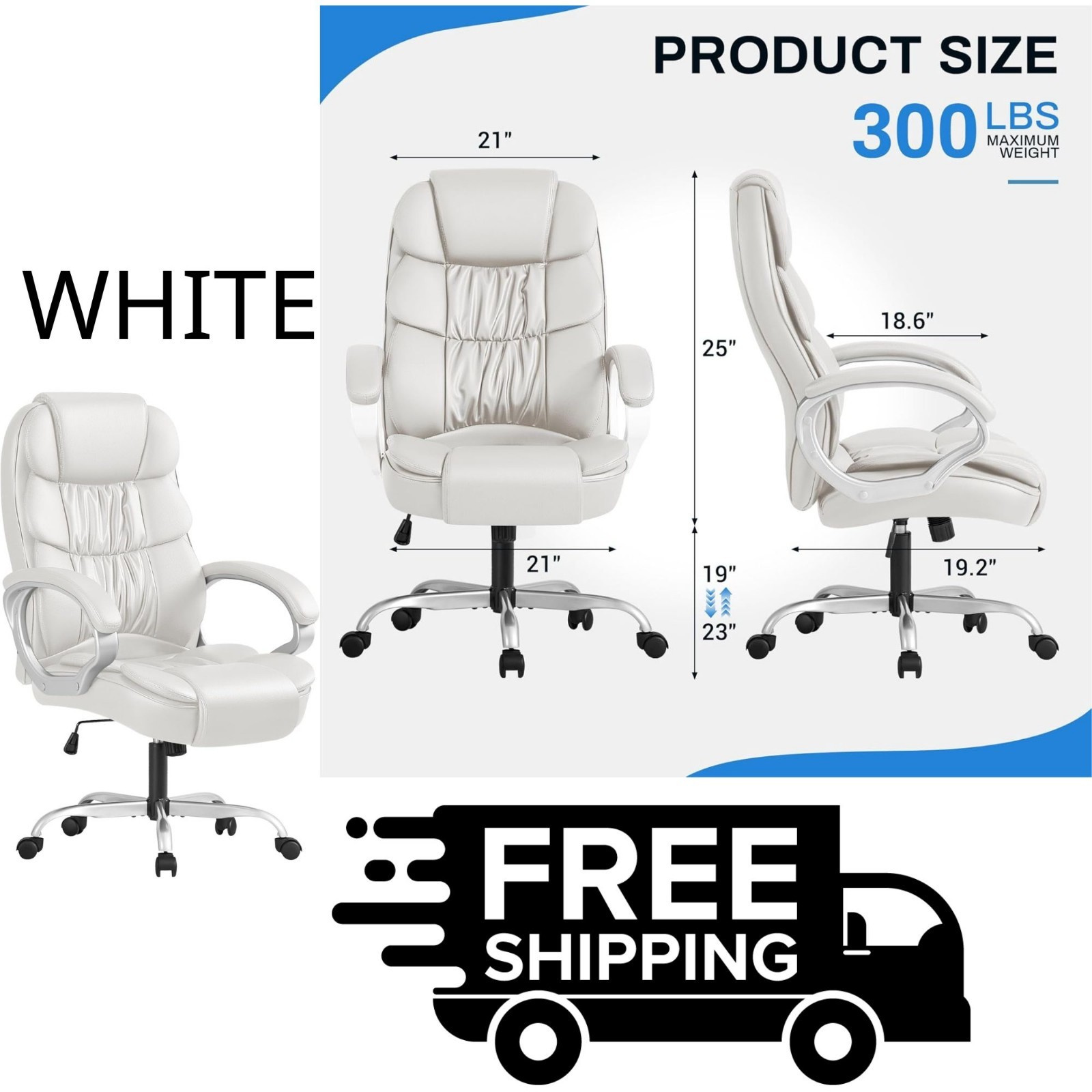 Pu Leather Executive Swivel Desk Chair