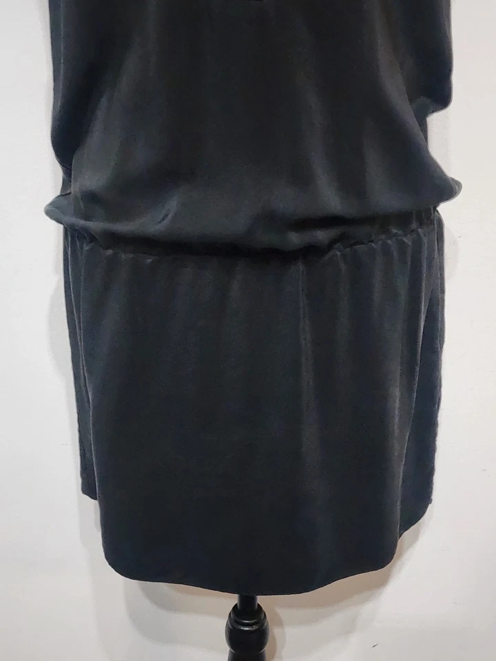 Amanda Uprichard Revolve Brody Dress in Black 100% Silk Size P US XS Deep V Edgy - Image 3 of 4