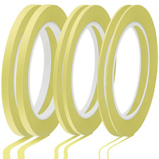6 Rolls Fine Line Tape, Automotive Yellow Painters Tape 1/16, 1/8, 1/4,