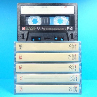   5x BASF CR-S II 90 Chromdioxid Super * Type II * Cassettes Kassetten * 1982