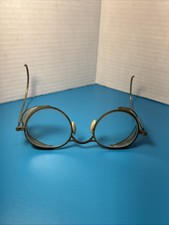 Vintage Welsh Safety Glssses With Side Shields And Nose Piece Metal Frame