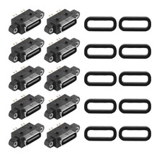 10 StüCk Micro-USB TYP C 4-Pin Wasserdichte USB C Buchse mit Schraube Loch 6312